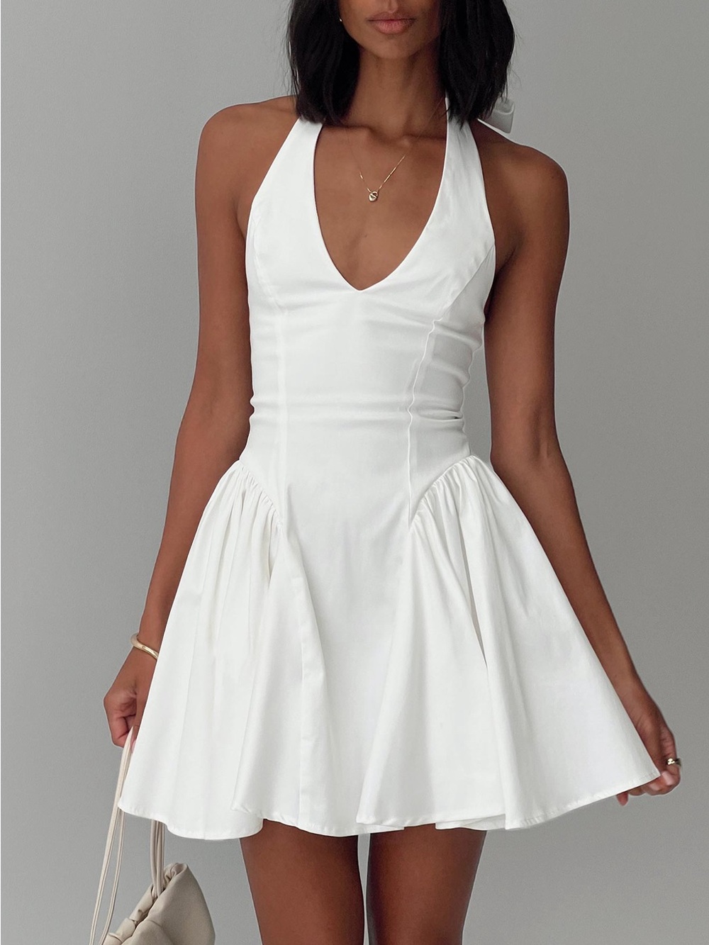 Princess Polly Karisse Halter Mini Dress White Sz 2